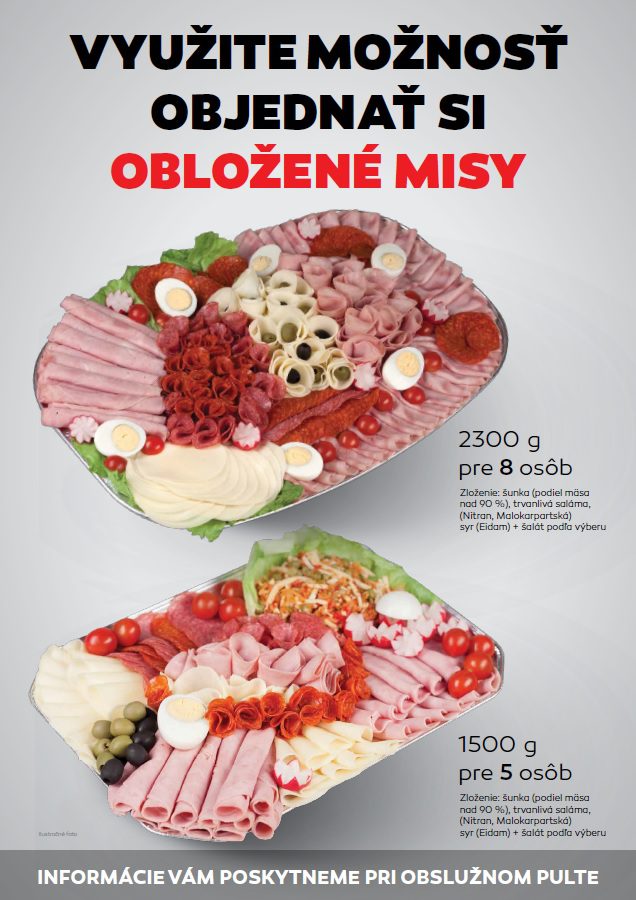 Studené misy - Lahôdkárska výroba COOP Jednota Nové Zámky