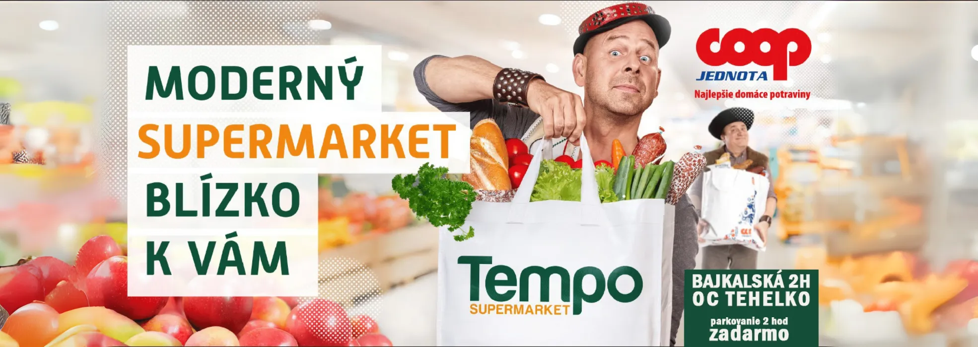 Moderný supermarket blízko k vám - COOP Jednota OC Tehelko