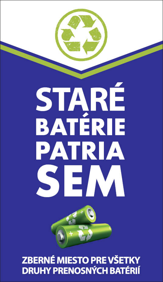 Zberné miesta starých batérií a akumulátovo - COOP Jednota Nové Zámky