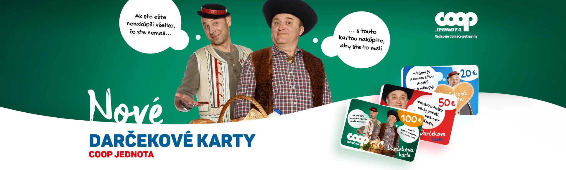 Darčekové karty COOP Jednota - COOP Jednota Nové Zámky